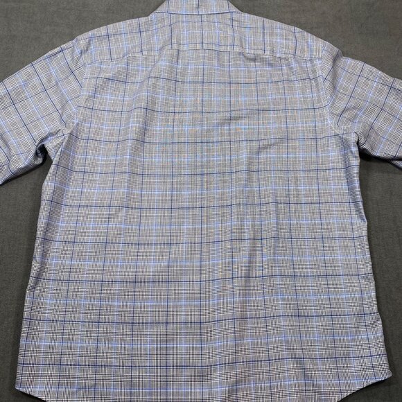 Untuckit Mens Large Miriano Plaid Button-Down Shirt Wrinkle-Free 100% Cotton - Picture 2 of 13